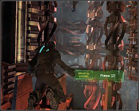 Spróbuj podlecieć teraz do widocznej po lewej stronie maszynerii #1 - Rozdział 8 (2) | Opis przejścia gry Dead Space 2 - Dead Space 2 - poradnik do gry