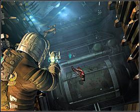 OD RAZU po skorzystaniu ze stazy przeleć przez utworzoną dzięki niej bezpieczną strefę #1, pomagając sobie przyciskiem SHIFT - Rozdział 8 (3) | Opis przejścia gry Dead Space 2 - Dead Space 2 - poradnik do gry