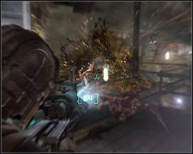 Winda dość niespodziewanie zatrzyma się na chwilę przed dotarciem na nowy balkonik - Rozdział 9 (2) | Opis przejścia gry Dead Space 2 - Dead Space 2 - poradnik do gry