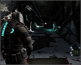 Zainteresuj się leżącym w okolicy standardowym obiektem, po czym przystąp do eksploracji lepiej oświetlonego korytarza #1, odnajdując po drodze skrzynkę i nowy przedmiot - Rozdział 10 (1) | Opis przejścia gry Dead Space 2 - Dead Space 2 - poradnik do gry