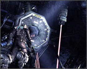 Potwórz opisane powyżej czynności z drugim laserem, a więc zdobądź w jednym z dwóch możliwych miejsc pojemnik z czerwoną zakrętką, przetransportuj go do lasera i wystrzel z dowolnej broni #1 - Rozdział 11 (3) | Opis przejścia gry Dead Space 2 - Dead Space 2 - poradnik do gry