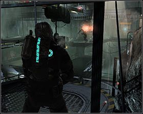 Po zachowaniu swoich postępów skorzystaj z pokazanej na drugim screenie windy towarowej #1 - Rozdział 11 (3) | Opis przejścia gry Dead Space 2 - Dead Space 2 - poradnik do gry