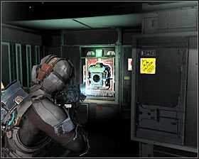 Obróć się teraz w prawo, a powinieneś zauważyć charakterystyczną metalową osłonę #1, którą będziesz mógł zdjąć dzięki kinezie - Rozdział 13 (2) | Opis przejścia gry Dead Space 2 - Dead Space 2 - poradnik do gry