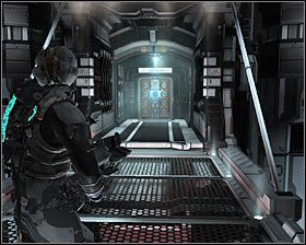 Możesz teraz podejść do panelu kontrolnego znajdującego się na lewo od śluzy #1 - Rozdział 13 (5) | Opis przejścia gry Dead Space 2 - Dead Space 2 - poradnik do gry