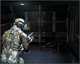 Szybko przejdź z tym ciałem do prawych drzwi i zaczekaj aż zostanie ono przeskanowane #1 - Rozdział 14 (1) | Opis przejścia gry Dead Space 2 - Dead Space 2 - poradnik do gry