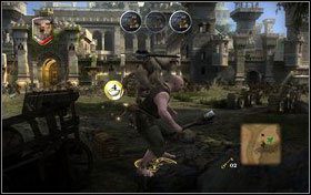 Podążamy za zieloną strzałką i niszczymy pierwszą wskazaną machinę oblężniczą - Rozdział 1 - Ker Paravel (2) | Opis przejścia Opowieści z Narnii Książę Kaspian - Opowieści z Narnii: Książę Kaspian - poradnik do gry