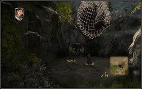 Niszczymy zaporę z gałęzi i stajemy za leżącą na ziemi pętlą - zasadzką na niedźwiedzia - Rozdział 2 - Ruiny Ker Paravel (3) | Opis przejścia - Opowieści z Narnii: Książę Kaspian - poradnik do gry