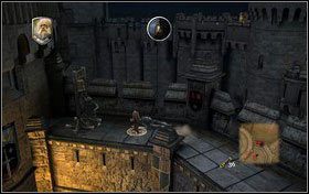 Na piątej wieży musimy dostać się na wyższą partię muru za pomocą haka - Rozdział 3 - Infiltracja zamku Miraza (1) | Opis przejścia - Opowieści z Narnii: Książę Kaspian - poradnik do gry