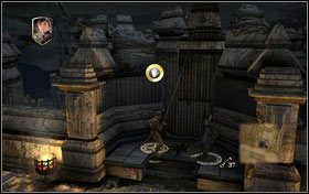 Wybieramy łucznika i strzelamy w dwie wskazane przez grę blokady - Rozdział 3 - Infiltracja zamku Miraza (2) | Opis przejścia - Opowieści z Narnii: Książę Kaspian - poradnik do gry