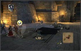 Wybieramy Kaspiana i strzelamy we wskazany na ścianie punkt - Rozdział 4 - Atak na zamek Miraza (1) | Opis przejścia - Opowieści z Narnii: Książę Kaspian - poradnik do gry