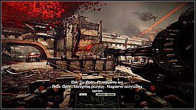 W pierwszej kolejności namierz przeciwników z rakietnicami, którzy pilnują jasnego budynku na wprost - Ewakuacja z Pyrrus (1) | Opis przejścia Killzone 3 - Killzone 3 - poradnik do gry