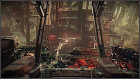 Drugi czai się za wąskimi pasmem jasnej ściany budynku po lewej - Ewakuacja z Pyrrus (2) | Opis przejścia Killzone 3 - Killzone 3 - poradnik do gry