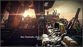 Gdy zrobi się pusto ruszaj przed siebie [1] i wdrap się po drabinie na górę - Skrót przez złomowisko (1) | Opis przejścia Killzone 3 - Killzone 3 - poradnik do gry