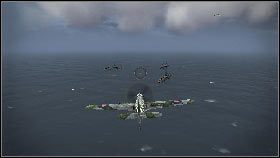 Po sprawdzeniu terenu wokół doków zacznij lecieć nad otwarte morze [1] - Misja 2 - Defense of the Realm | Opis przejścia | Heroes Over Europe - Heroes Over Europe - poradnik do gry