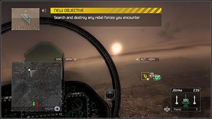 Po zniszczeniu kilku pojazdów, w okolicy pojawi się ich więcej - Misja 1- Ghost Rider | Opis przejścia | Tom Clancys H.A.W.X. - Tom Clancys H.A.W.X. - poradnik do gry