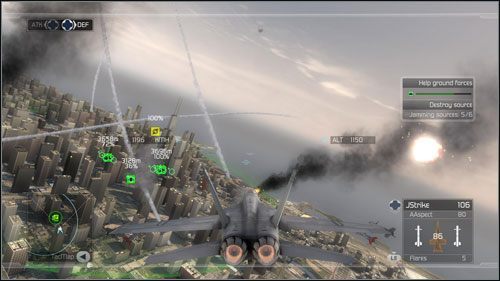 W ostatniej fazie bitwy będziesz musiał osłaniać szturmujące budynek wojska przed wrogimi śmigłowcami, ale tych ostatnich jest na tyle niewiele, że bez problemu powinieneś dac sobie radę - Misja 12- Iron Arrow | Opis przejścia | Tom Clancys H.A.W.X. - Tom Clancys H.A.W.X. - poradnik do gry