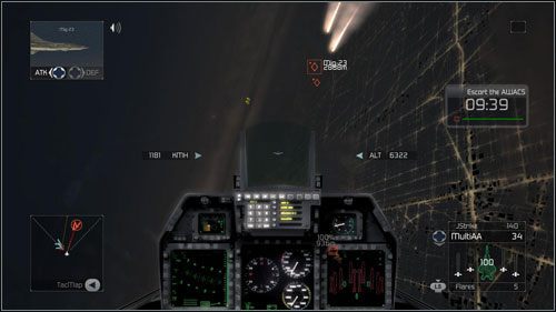 Na około 5 minut przed upływem czasu zaczną nadlatywać dużo trudniejsze do strącenia Su-35 - Misja 18- Twilight | Opis przejścia | Tom Clancys H.A.W.X. - Tom Clancys H.A.W.X. - poradnik do gry