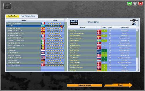 1 - Kariera - wybór zespołu | Początki Pro Cycling Manager Tour de France 2010 - Pro Cycling Manager: Tour de France 2010 - poradnik do gry