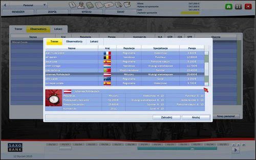 2 - Personel | Kariera - panel zarządzania | Pro Cycling Manager Tour de France 2010 - Pro Cycling Manager: Tour de France 2010 - poradnik do gry