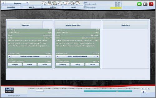 1 - Sponsoring | Kariera - panel zarządzania - Pro Cycling Manager: Tour de France 2010 - poradnik do gry