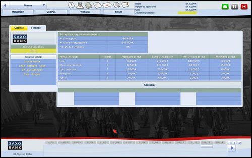 1 - Finanse | Kariera - panel zarządzania | Pro Cycling Manager Tour de France 2010 - Pro Cycling Manager: Tour de France 2010 - poradnik do gry