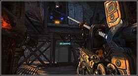 Na końcu znajdować się będzie lina - wskocz na nią wciskając R i przejdź na drugą stronę - Akt I - Rozdział 2 (2) | Opis przejścia Bulletstorm - Bulletstorm - poradnik do gry