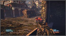 Gdy wszyscy z kontenera padną trupem, na arenie pojawią się nowi zawodnicy - napastnicy z nowym rodzajem broni, korbaczem - Akt II - Rozdział 1 (1) | Opis przejścia Bulletstorm - Bulletstorm - poradnik do gry