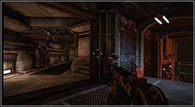 Gdy wszyscy zginą załączy się scenka, a o jej zakończeniu - wraz z nową współtowarzyszką- wejdź schodami na górę i skieruj się w głąb pomieszczenia - Akt III - Rozdział 2 | Opis przejścia Bulletstorm - Bulletstorm - poradnik do gry