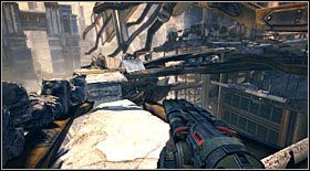 W pewnym momencie dotrzesz na zawieszoną w powietrzu kładkę - Akt VII - Rozdział 1 (1) | Opis przejścia Bulletstorm - Bulletstorm - poradnik do gry