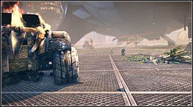 Po dotarciu do lądowiska (wcześniej zbiegając po schodach), mijać będziesz zaparkowany pojazd po lewej - Akt VII - Rozdział 1 (2) | Opis przejścia Bulletstorm - Bulletstorm - poradnik do gry