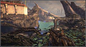 Elektromuchy #2: kolejne ukryte zostały poza zasięgiem bohatera, nad przepaścią, w pobliżu drugiego Zasobnika (jest to spokojna okolica, gdzie nikt nie będzie Cię atakował, a trafisz do niej niedługo po opuszczeniu dyskoteki) - Elektromuchy | Sekrety Bulletstorm - Bulletstorm - poradnik do gry