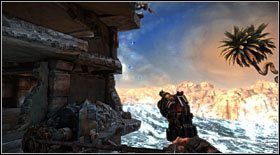 Elektromuchy #9: pierwsze w rozdziale drugim fruwają nad wodospadem, na prawo od pierwszego zwodzonego mostu - Elektromuchy | Sekrety Bulletstorm - Bulletstorm - poradnik do gry