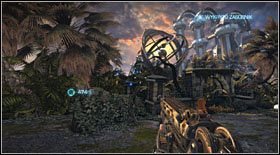 Elektromuchy #13: kolejne fruwają na samym dole kilkupoziomowych schodów, obok trzeciego zasobnika - Elektromuchy | Sekrety Bulletstorm - Bulletstorm - poradnik do gry