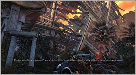 Elektromuchy #16: znajdziesz koło pierwszego zasobnika, na początku rozdziału (tuż przed wejściem do hotelu) - Elektromuchy | Sekrety Bulletstorm - Bulletstorm - poradnik do gry