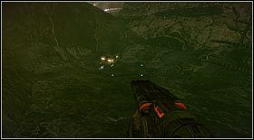 Butelka #33: jest do znalezienia obok amunicji w miejscu, gdzie stoczysz bój z wieloma mutantami (w skalistym otoczeniu) w towarzystwie wielu rozstawionych w okolicy wybuchowych beczek (dotrzesz tam około w 3-4 min po pierwszej walce, po wydostaniu się z zielonej rzeki toksyn) - Butelki (2) | Sekrety Bulletstorm - Bulletstorm - poradnik do gry