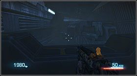 Butelka #39: ukryta jest pod częściowo zniszczoną kładką w pomieszczeniu z charakterystycznym generatorem w jego centralnej części (i wieloma barierami emitującymi fioletową energię) - Butelki (2) | Sekrety Bulletstorm - Bulletstorm - poradnik do gry