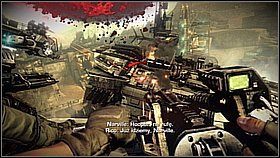 Przesuniemy się na przód - szybko niszczymy trzy karabiny z przodu i trzy na drugim boku - [Trofea] cz. 8 w Killzone 3 - Killzone 3 - poradnik do gry