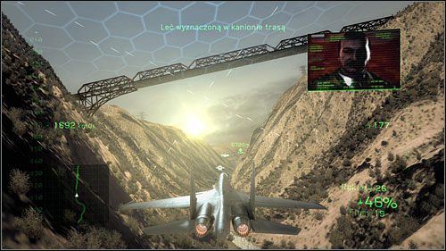 Lecąc kanionem najlepiej nie manewrować całym samolotem, a jedynie sterami odchylenia - Ucieczka | Opis przejścia Tom Clancys HAWX 2 - Tom Clancys H.A.W.X. 2 - poradnik do gry