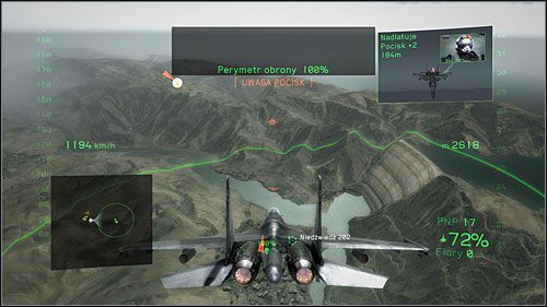 Jednak cokolwiek byś nie robił, transportowiec zostanie w końcu zestrzelony i rozbije się w pobliżu tamy wodnej - Za linią wroga, prawda | Opis przejścia Tom Clancys HAWX 2 - Tom Clancys H.A.W.X. 2 - poradnik do gry