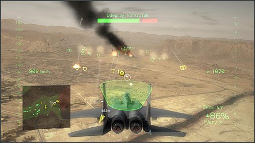 Po wyczerpującej walce oddziały naziemne zdobędą lotnisko, na którym będziesz musiał wylądować by dozbroić samolot - Pustynna twierdza | Opis przejścia Tom Clancys HAWX 2 - Tom Clancys H.A.W.X. 2 - poradnik do gry