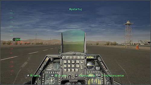 Poczekaj chwilę na obliczenie koniecznej do wzniesienia się prędkości i ponownie naciśnij do oporu klawisz przyśpieszenia - Kontakt | Opis przejścia Tom Clancys HAWX 2 - Tom Clancys H.A.W.X. 2 - poradnik do gry