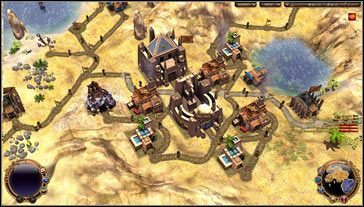 Po raz pierwszy misję rozpoczynamy jako Egipcjanie [M05 punkt 1] na terenie dość ubogim w surowce, a naszym głównym zadaniem jest wybudowanie dwóch warowni, czterech magazynów i uzbieranie 50 sztuk chleba - Misja 5- Skarabeusz | Opis przejścia | The Settlers Narodziny kultur - The Settlers: Narodziny kultur - poradnik do gry