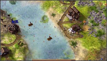 Nowe terytorium okaże się odgrodzone od świątyni rzeką, jej przekroczenie nie stanowi problemu, wystarczy postawić strażnice blisko brodu [M01 punkt 6], tak by po drugiej stronie możliwe było wybudowanie kolejnego posterunku - Misja 1- Dzień dobry | Opis przejścia | The Settlers Narodziny kultur - The Settlers: Narodziny kultur - poradnik do gry