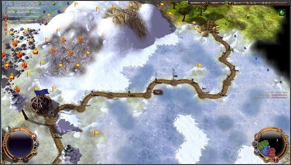 Po powiększeniu granic na północny-wschód (w stronę świątyni), natrafimy na zamarznięte jezioro [M01 punkt 5] blokujące możliwość dotarcia do świątyni Olympusa - Misja 1- Dzień dobry | Opis przejścia | The Settlers Narodziny kultur - The Settlers: Narodziny kultur - poradnik do gry