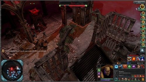 Przez węzeł zasilający [M10 punkt 18] i węzeł zaopatrzenia [M10 punkt 19] dotrzemy przed schody prowadzące do ostatniej wieży z czaszek i to właśnie tu przyjdzie nam się zmierzyć z większością jej obrońców, dodatkowo możemy zostać zaatakowani z flanki przez małe grupki wojsk nieprzyjaciela - 10 - Cyrene - Jama Maledictusa - Misje główne - Warhammer 40,000: Dawn of War II - Retribution - poradnik do gry