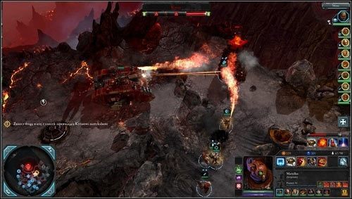 Po drodze przejmiemy węzeł zaopatrzenia [M10 punkt 14] i kwaterę główną [M10 punkt 12] by zaraz potem wykonać ostrożne natarcie na kolejną wieżę - 10 - Cyrene - Jama Maledictusa - Misje główne - Warhammer 40,000: Dawn of War II - Retribution - poradnik do gry