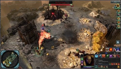 Najlepiej zacząć od tej która znajduje się najbliżej, na drodze do niej znajdziemy kolejno punkt rekwizycyjny [M09 punkt 3] i nadajnik teleportacyjny [M09 punkt 4], po między nimi przyjdzie nam stoczyć niewielką potyczkę z oddziałami chaosu - 9 - Cyrene - Bojowe Fortece - Misje główne - Warhammer 40,000: Dawn of War II - Retribution - poradnik do gry