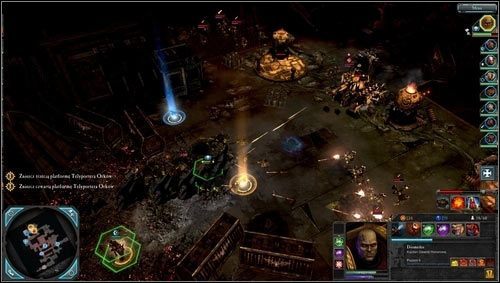 Obie platformy znajdują się blisko siebie i są dobrze chronione przez liczne oddziały piechoty i czołgi, natarcie powinniśmy prowadzić powoli nie wciągając do walki wszystkich oddziałów wroga naraz - 8 - Sąd zgnilizny - Punkt Początkowy Primus - Misje główne - Warhammer 40,000: Dawn of War II - Retribution - poradnik do gry