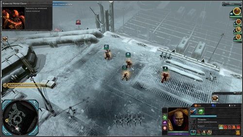 Nasza drużyna zacznie na północnym krańcu mapy [M04 punkt 1] z zadaniem głównym polegającym na odbiciu teleportarium [M04 punkt 5] - 4 - Aurelia - Lodowa Kraina Minos (1) - Misje główne - Warhammer 40,000: Dawn of War II - Retribution - poradnik do gry