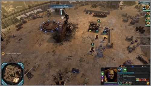 Misję rozpoczynamy posiadając grupę czterech bohaterów [M03 punkt 1], naszym zadaniem głównym jest obrona terenu przed zniszczeniem - 3 - Calderis - Osada Argus - Misje główne - Warhammer 40,000: Dawn of War II - Retribution - poradnik do gry